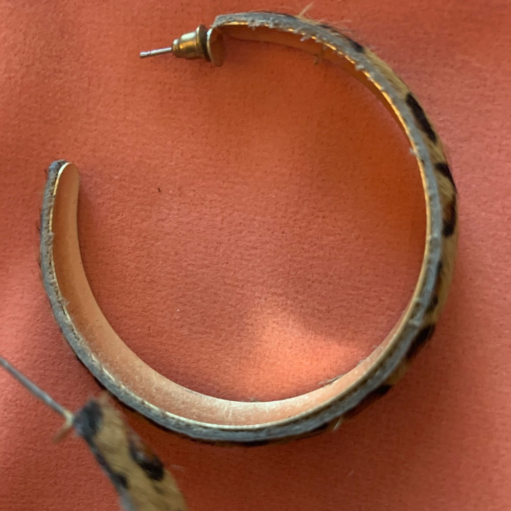 Leopard Print Hoops - Picture 3 of 3